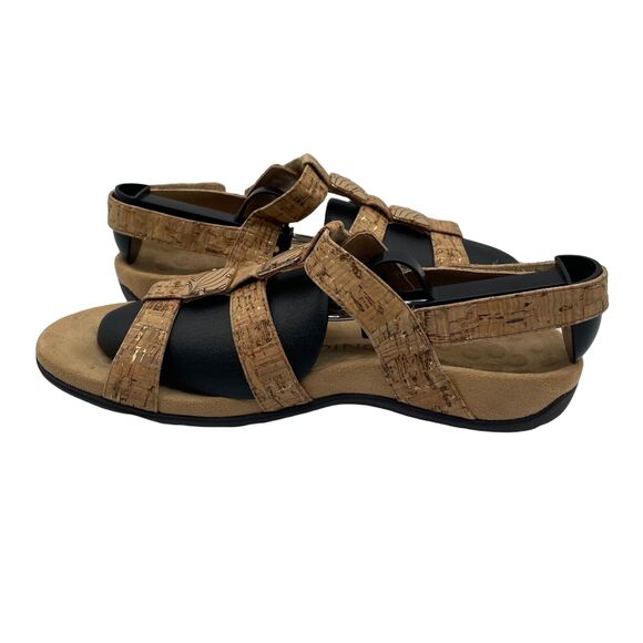 Vionic Amber 44 Sandals Orthaheel Ankle Strap Gold Comfort Cork Womens Size 7 - Picture 6 of 9